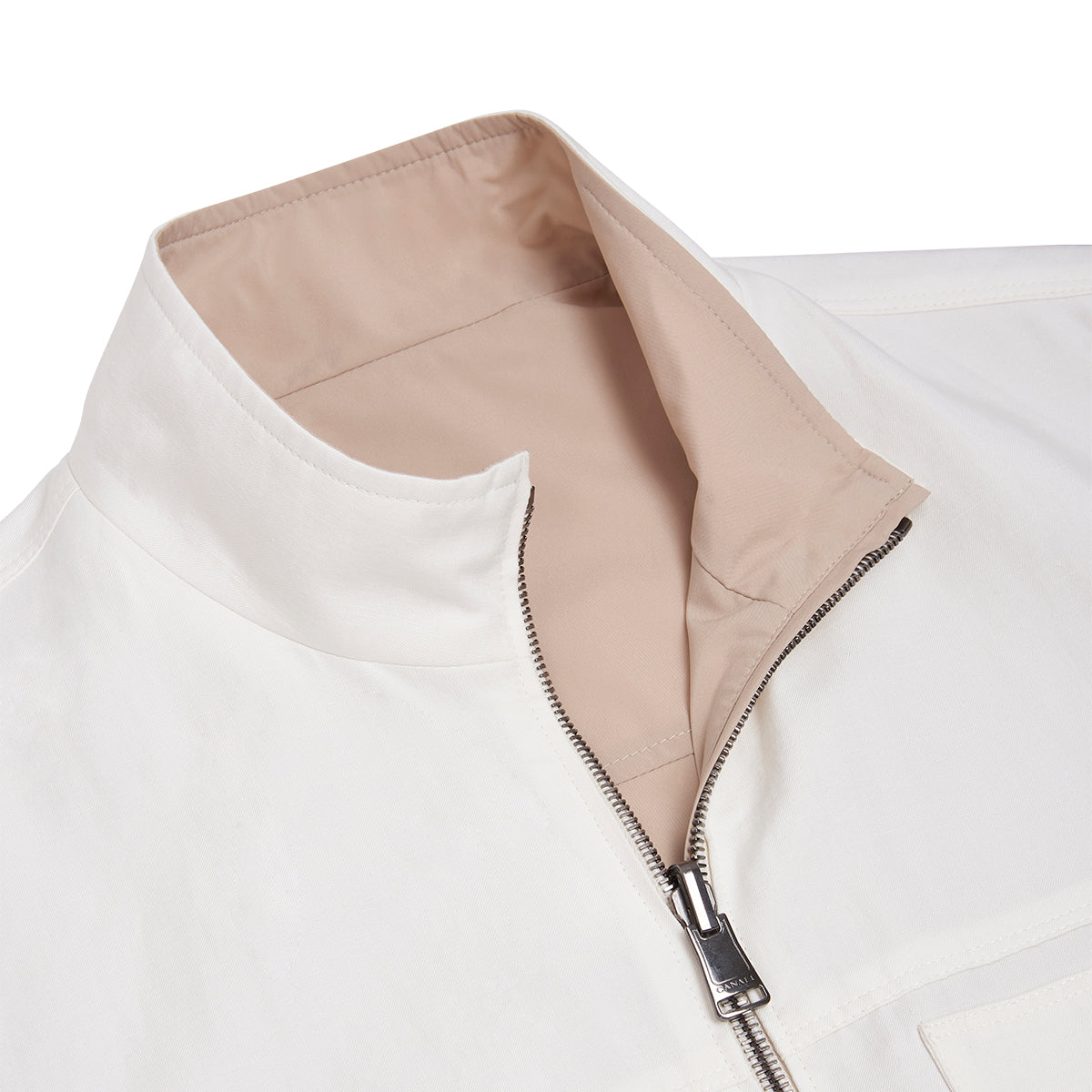 White/Beige Linen/Silk Reversible Gilet