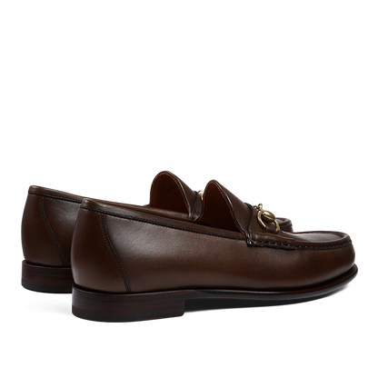 A pair of Brown Funchal Leather Xim Horsebit Loafers with tassels from Carmina.