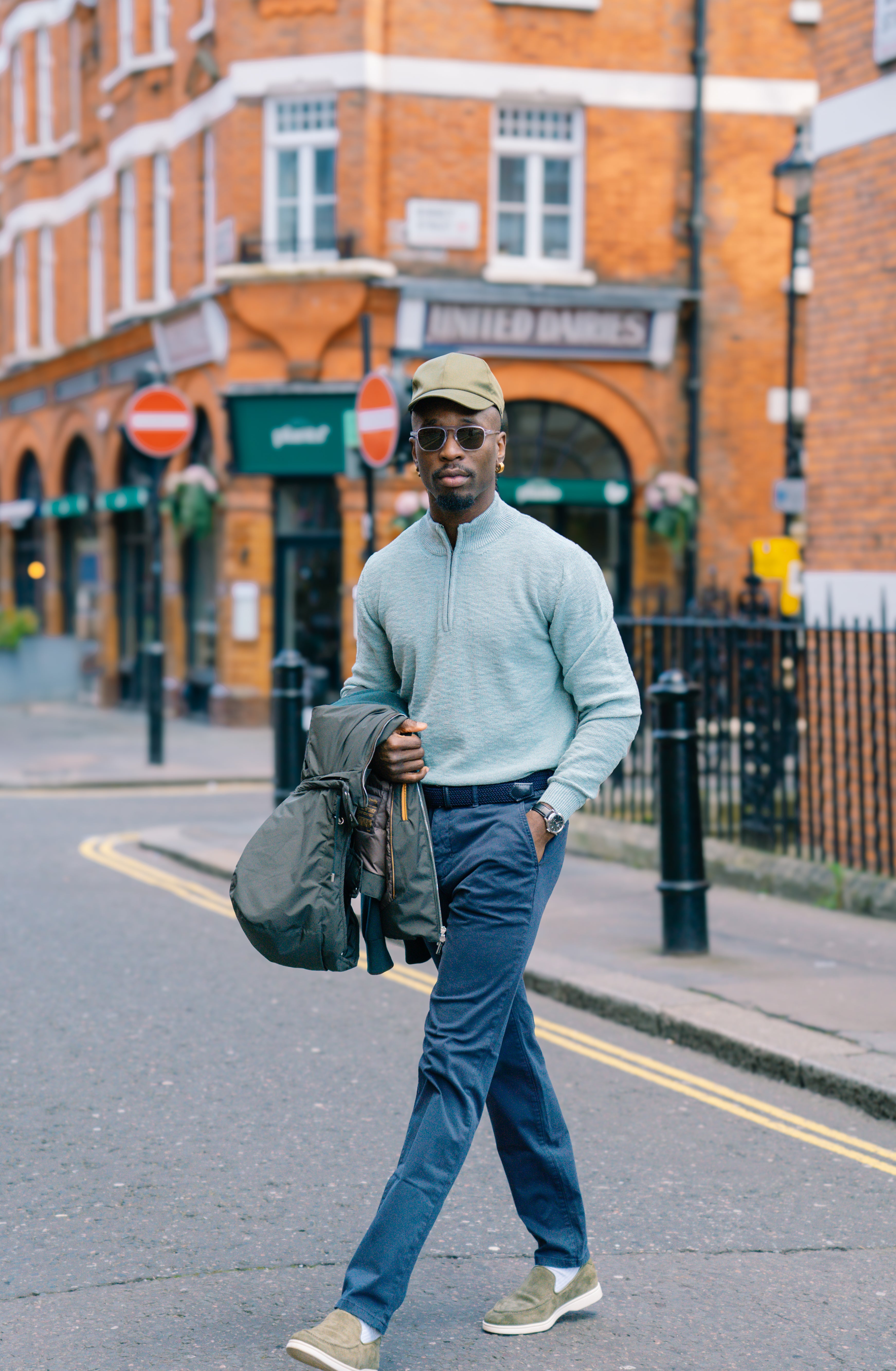 Sage Green Summer Mouline 1/4 Zip Sweater