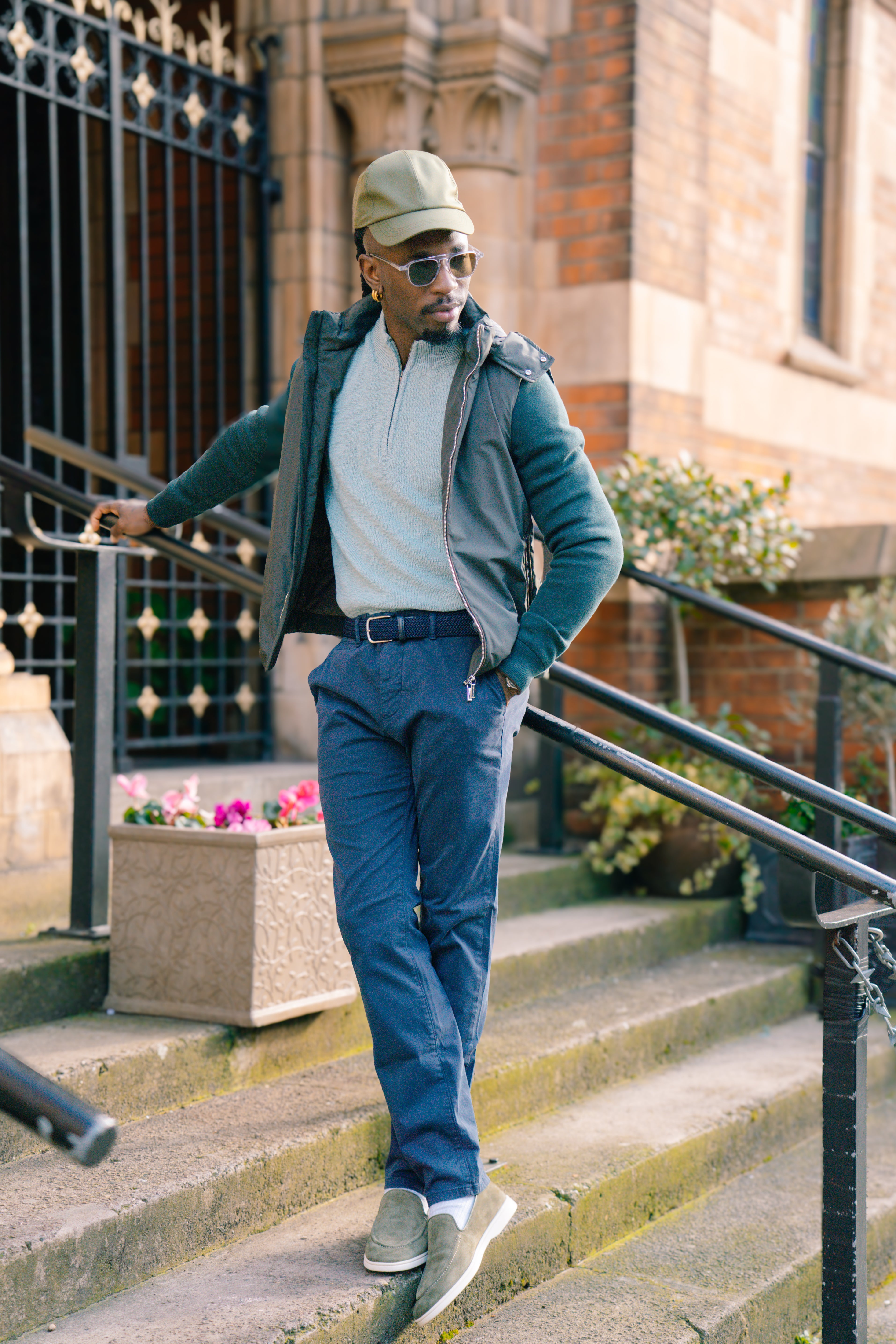 Dark Green Down Padded Knitted Sleeve Bomber