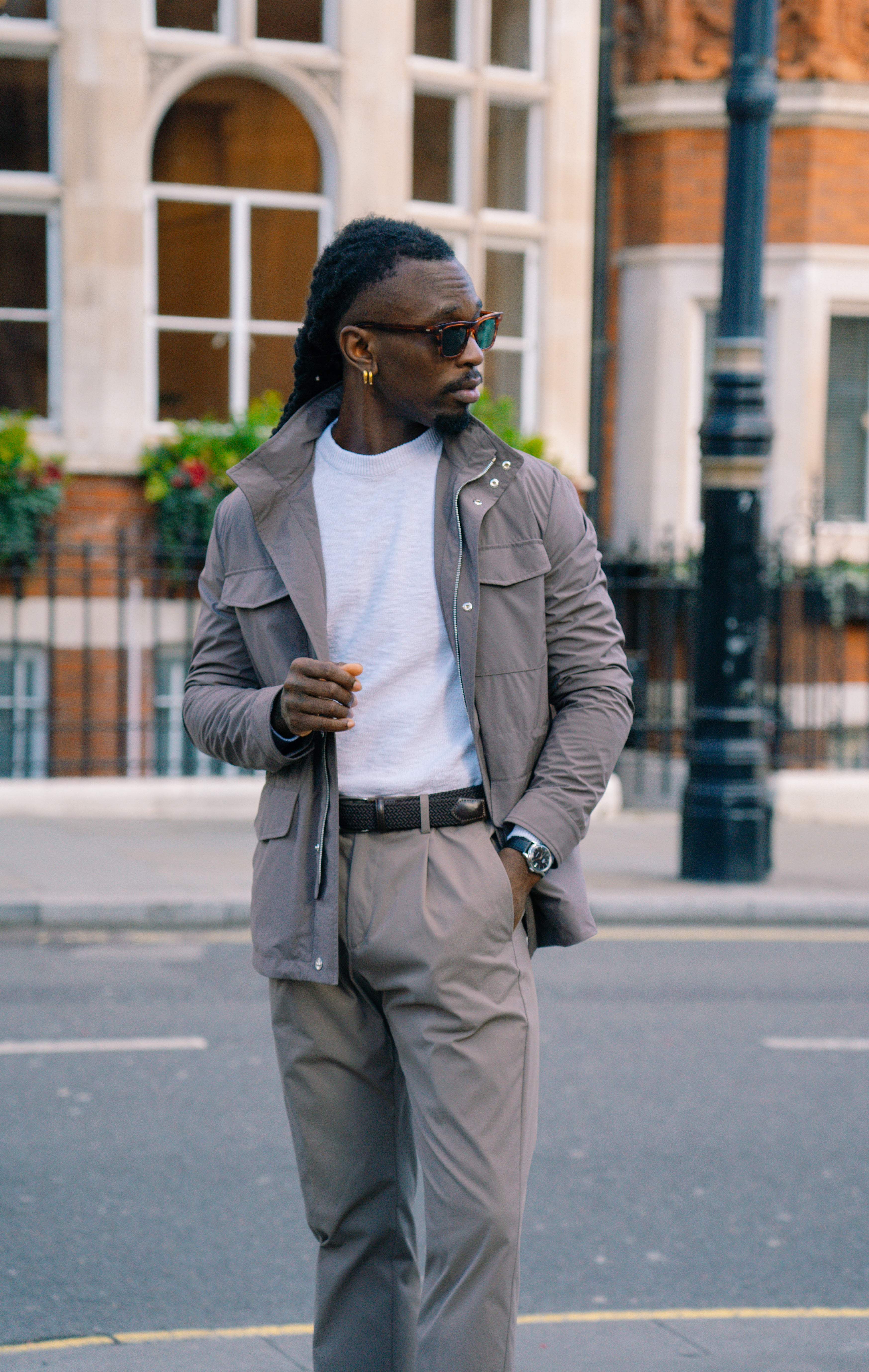 Light Brown Nylon Rainproof Field Jacket