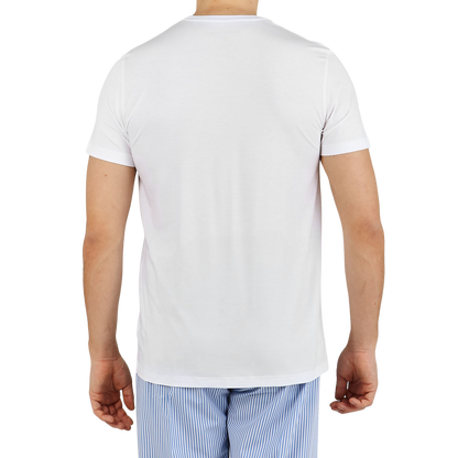 Derek Rose White Micro Modal Stretch T-shirt Back