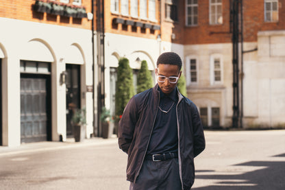 Navy/Grey Nylon Viscose Reversible Millionaire Jacket