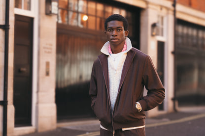 Dark Brown Nylon/Cashmere Reversible Jacket