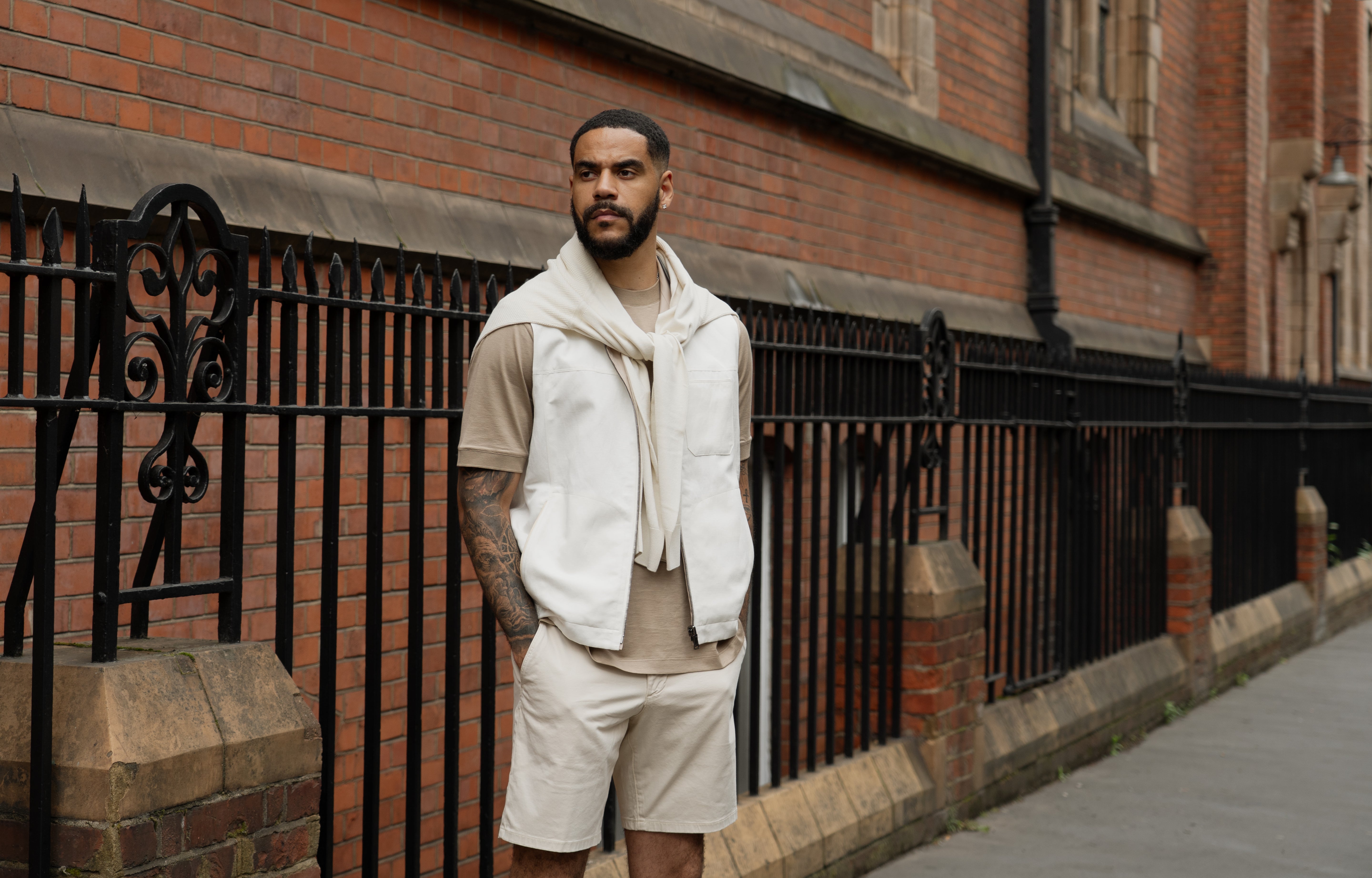 Beige Cotton/Silk T-Shirt