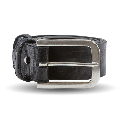 Elliot Rhodes Black Unlined Tumbled Leather 40mm Belt Feature