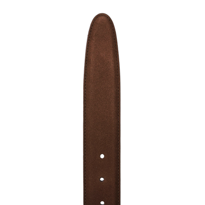 Elliot Rhodes Brown Suede Leather 40mm Belt Edge
