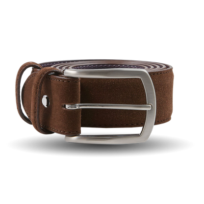 Elliot Rhodes Brown Suede Leather 40mm Belt Feature