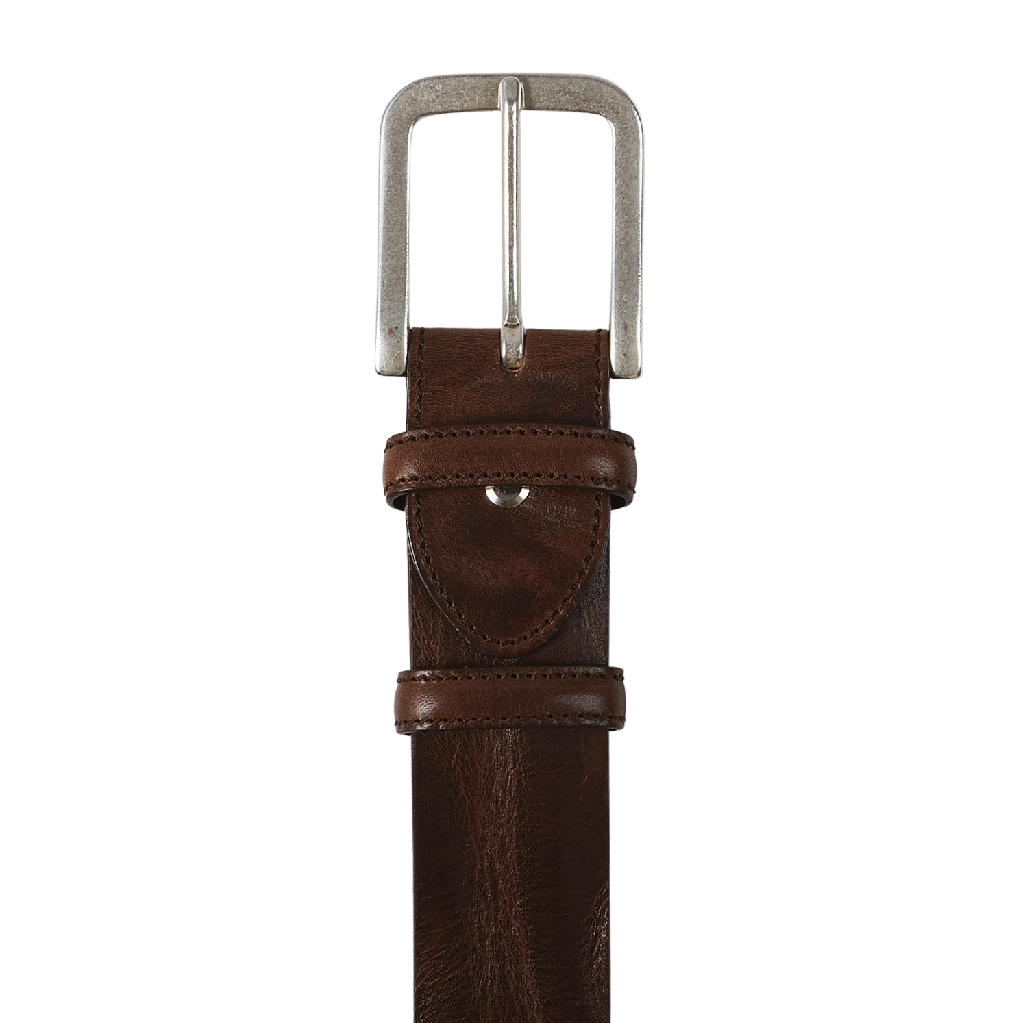 Elliot Rhodes Brown Unlined Tumbled Leather 40mm Belt Buckle