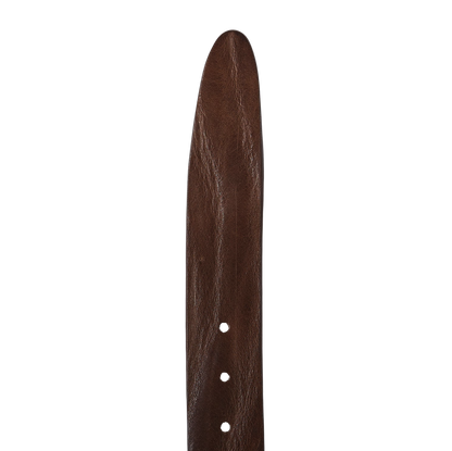 Elliot Rhodes Brown Unlined Tumbled Leather 40mm Belt Edge
