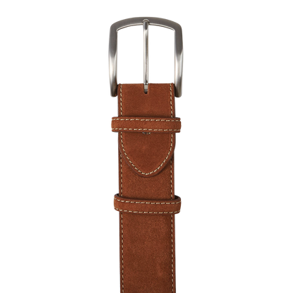 Elliot Rhodes Tan Suede Leather 40mm Belt Buckle