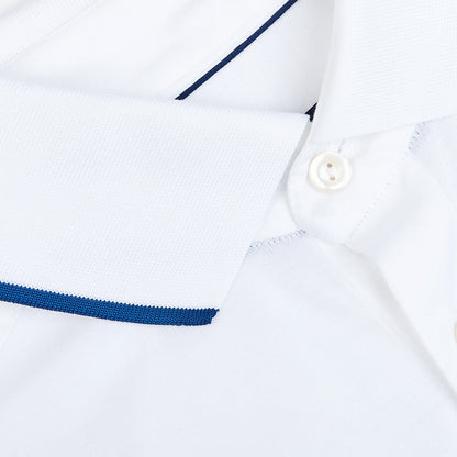 Eton White Filo di Scozia Cotton Polo Shirt Brim