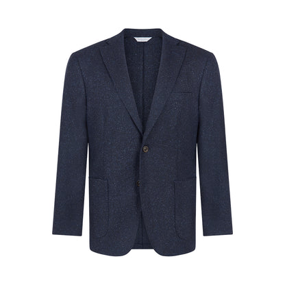 Navy Donegal Virgin Wool Quarter Lined K Jacket Suit