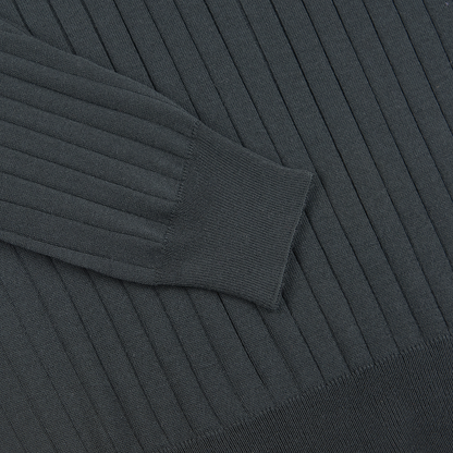 Dark Green Merino Wool Mock Neck Sweater