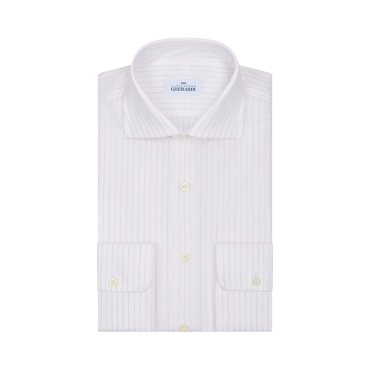 Pink Wide Stripe Single Cuff Shirt