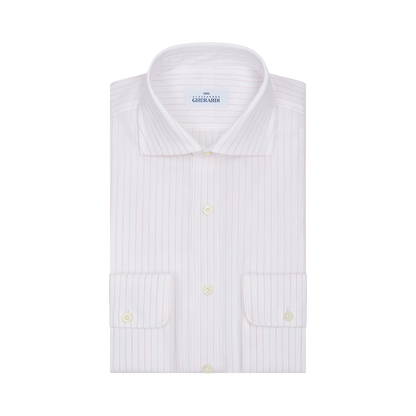 Pink Wide Stripe Single Cuff Shirt