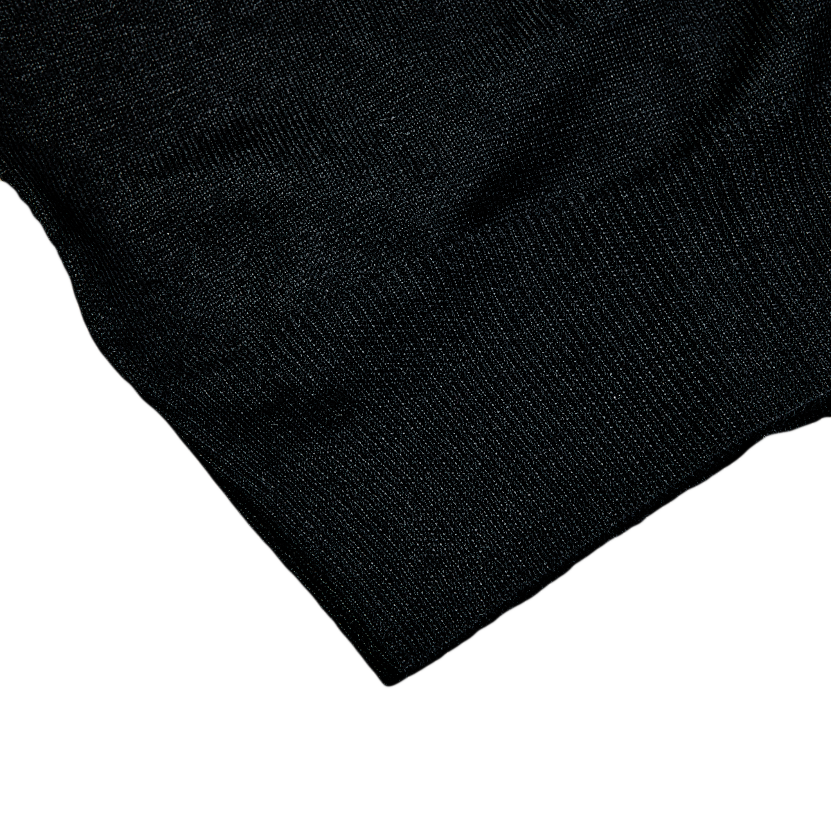 Black 140s Wool Mock Neck Sweater