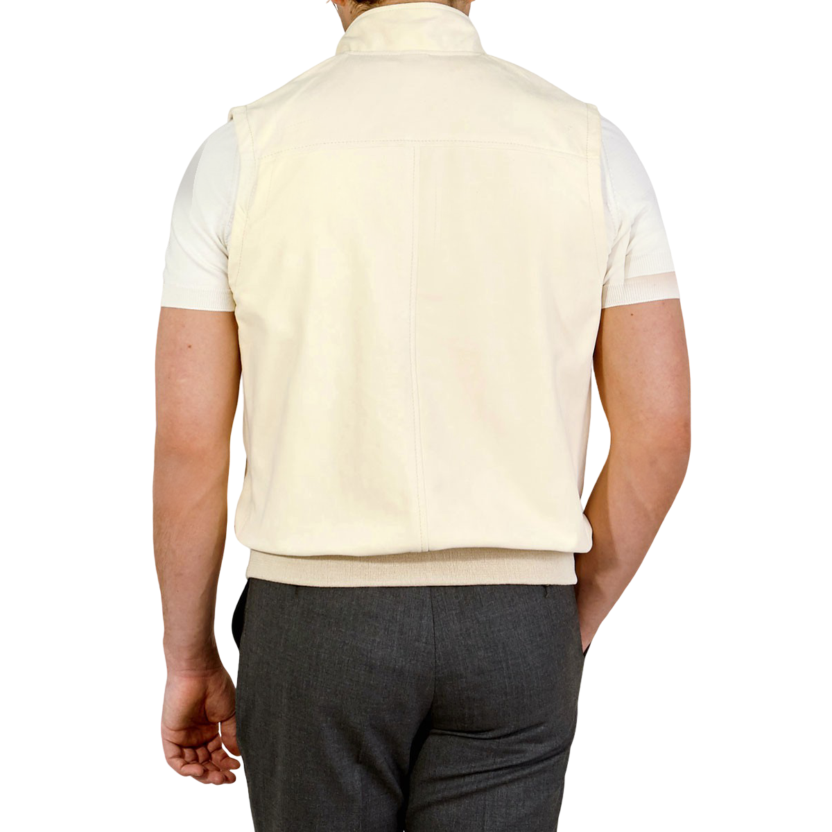 Fedeli Chamois Goatskin Leather Suede Gilet Back