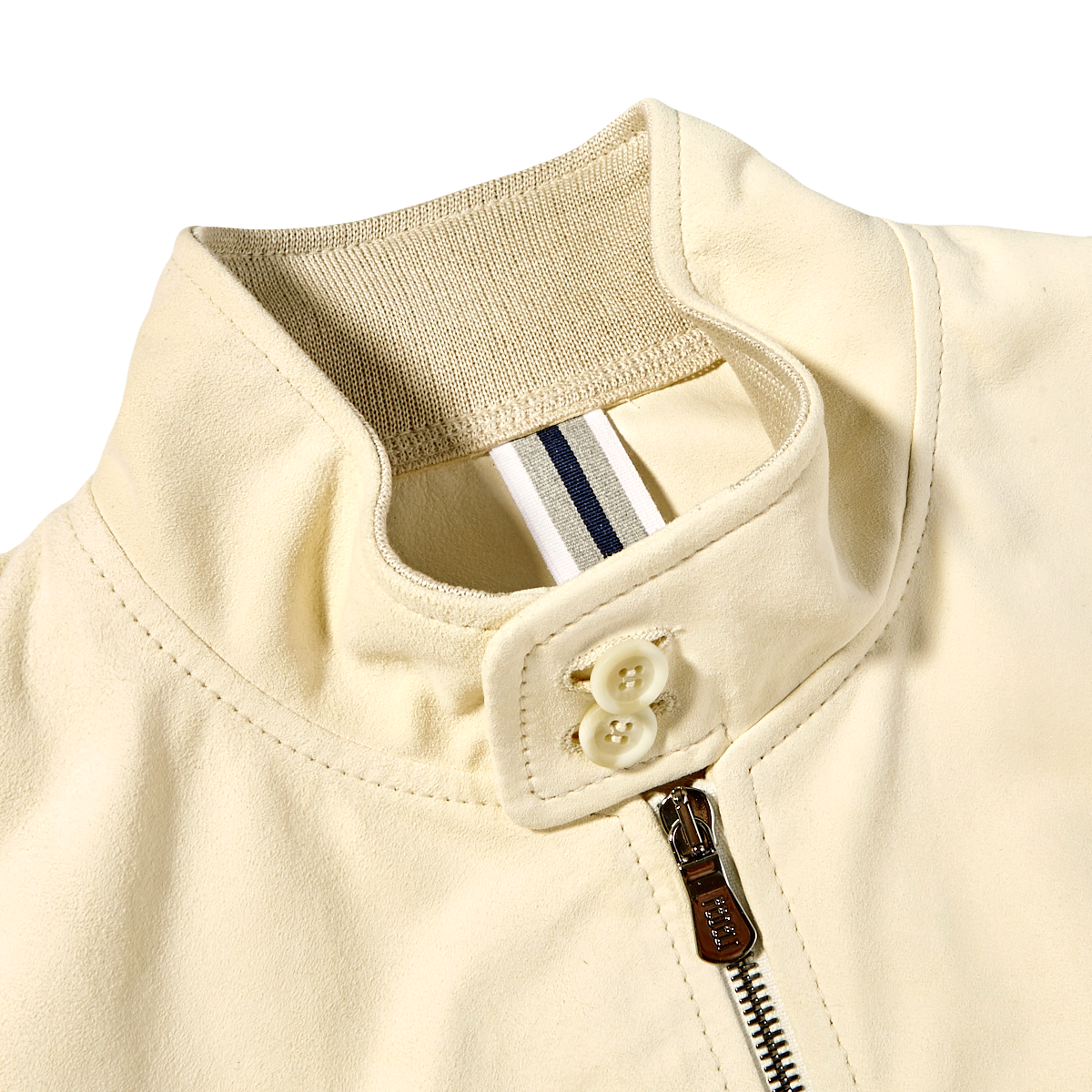 Fedeli Chamois Goatskin Leather Suede Gilet Collar