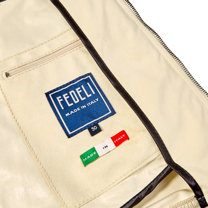Fedeli Chamois Goatskin Leather Suede Gilet Inside