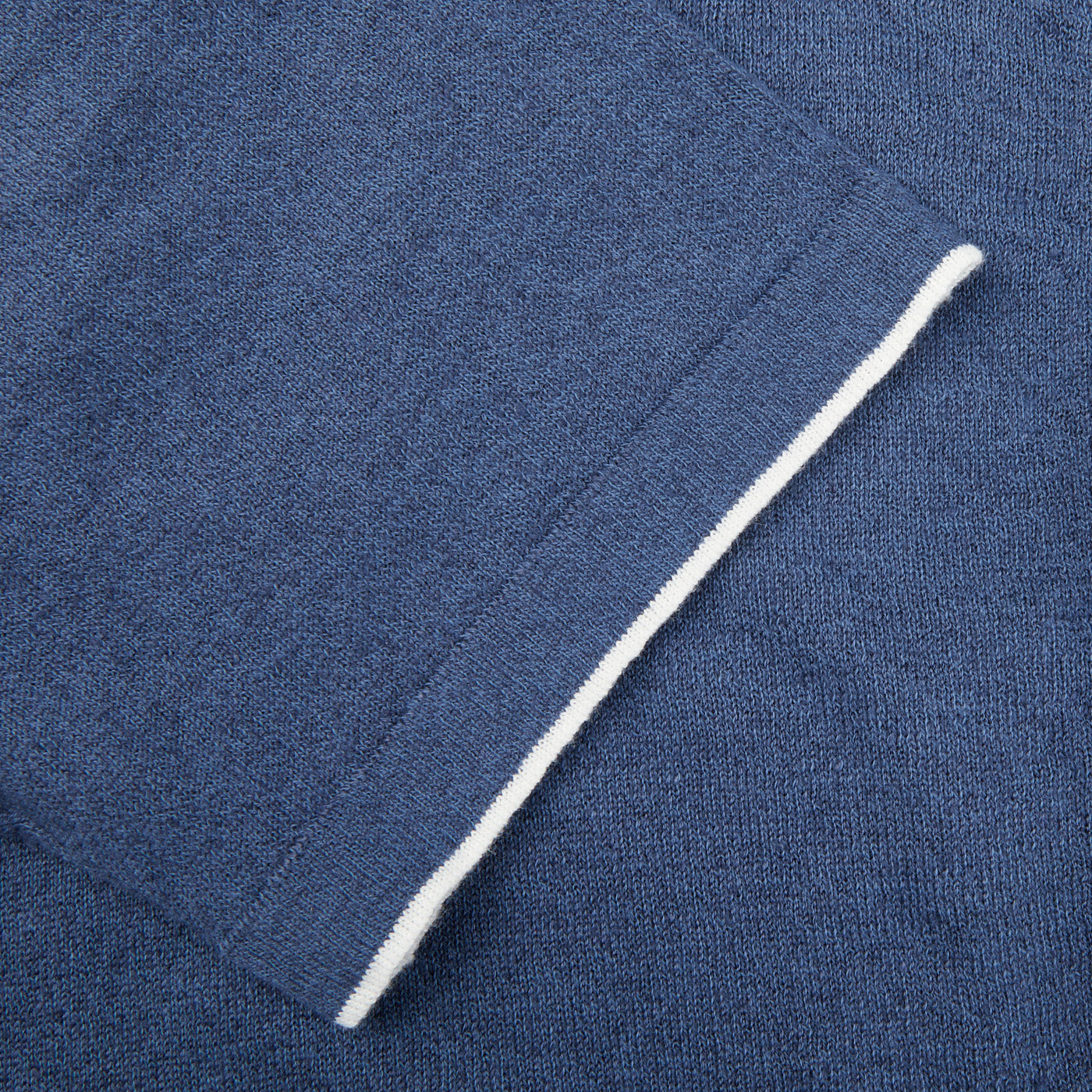 Fedeli Dark Blue Cotton Linen Bowling Shirt Cuff