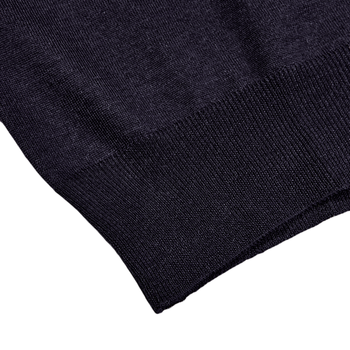 Navy 140s Wool Mock Neck Sweater