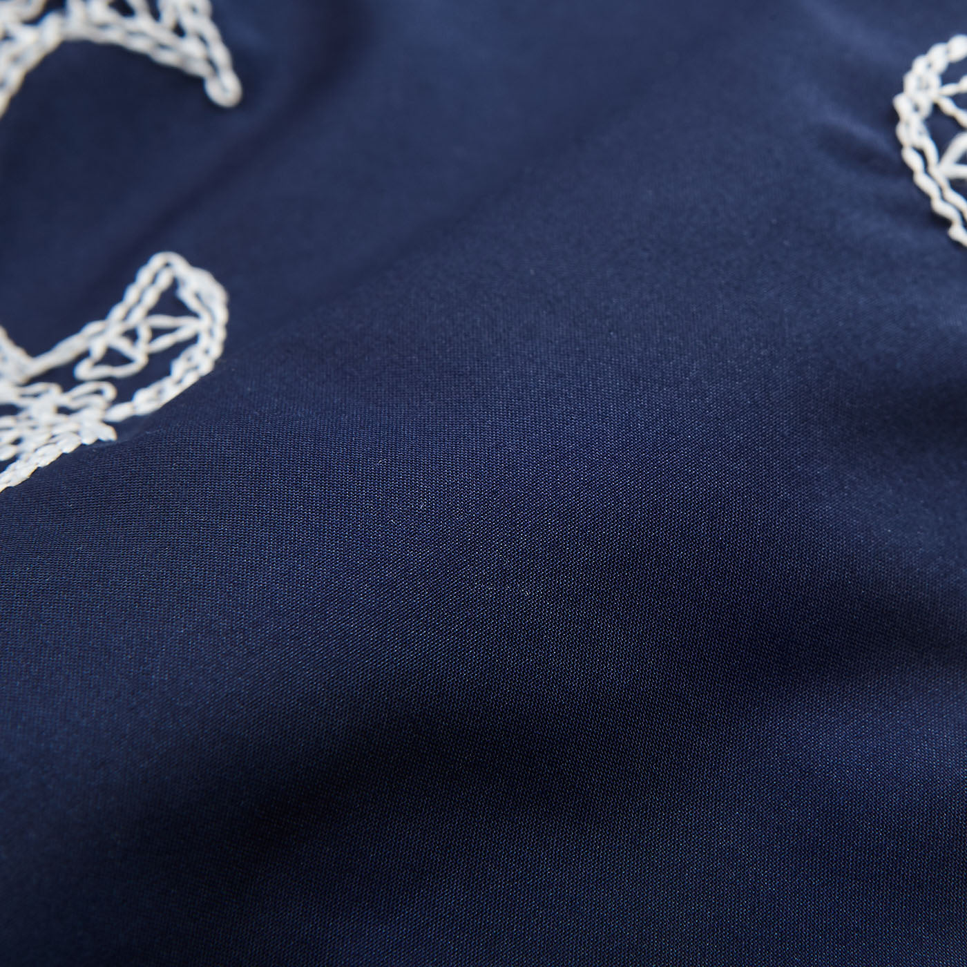 Fedeli Navy Embroidered Whales Swimwear Fabric