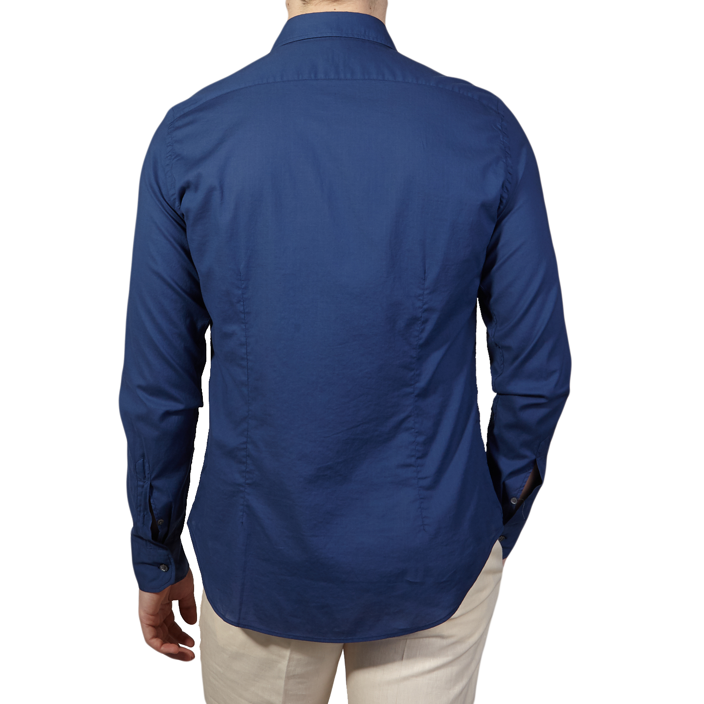 Fedeli Navy Stretch Cotton Beach Shirt Back