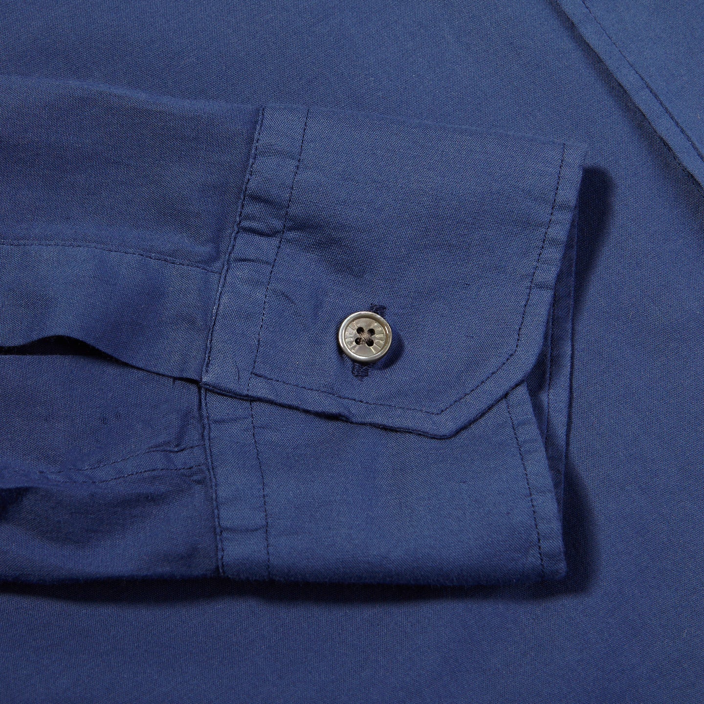 Fedeli Navy Stretch Cotton Beach Shirt Cuff