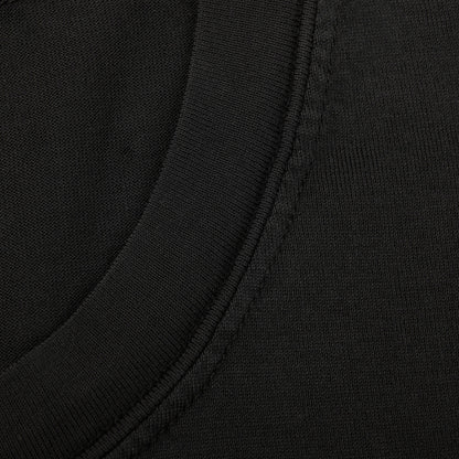 Fedeli Washed Black Organic Cotton Jersey T-Shirt Brim