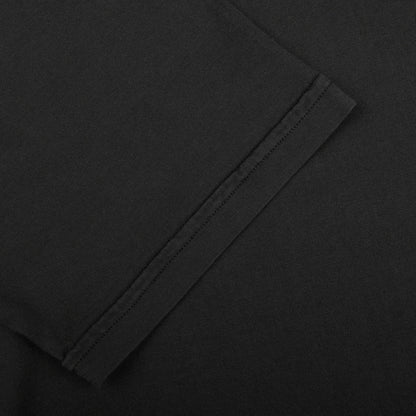 Fedeli Washed Black Organic Cotton Jersey T-Shirt Cuff