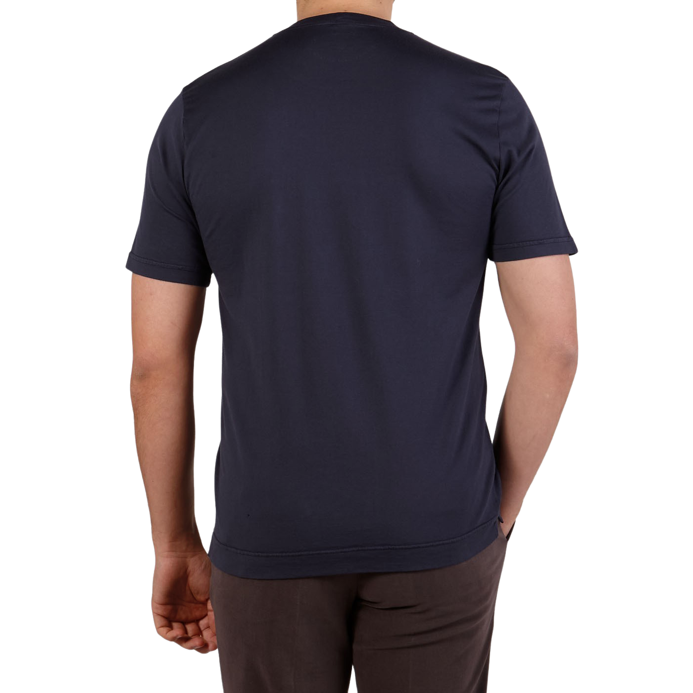 Fedeli Washed Blue Organic Cotton Jersey T-Shirt Back