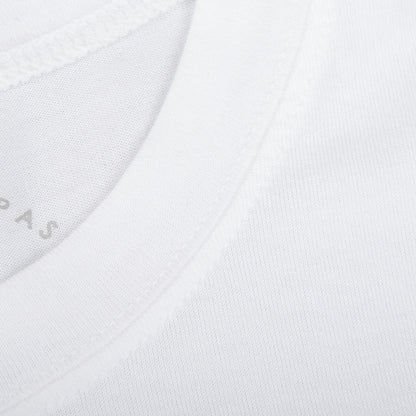 Fedeli Washed White Organic Cotton Jersey T-Shirt Brim