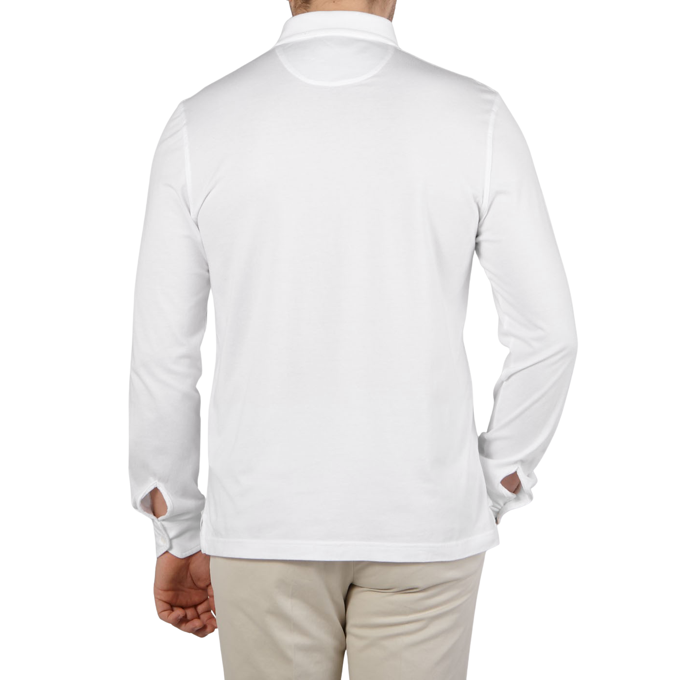 Fedeli White Organic Cotton Polo Shirt Back