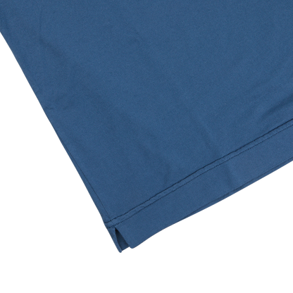 A luxury Indigo Blue Organic Cotton T-shirt by Fedeli on a white surface.