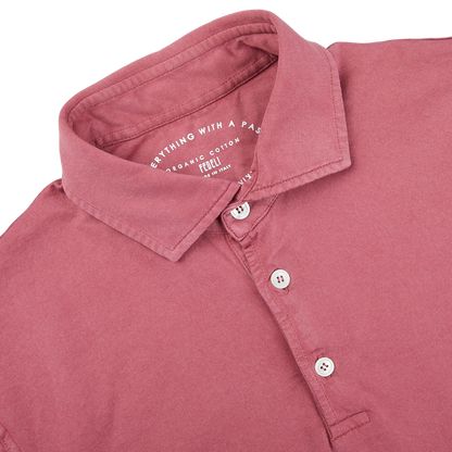 The Fedeli luxury casual-wear specialist's Washed Raspberry Organic Cotton Polo Shirt.