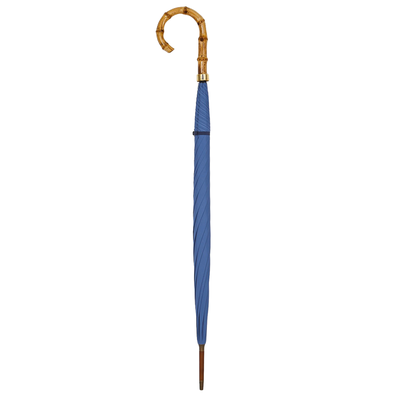 Fox Umbrellas Azur Blue Light Whangee Handle Umbrella Full