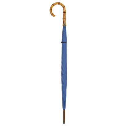 Fox Umbrellas Azur Blue Light Whangee Handle Umbrella Full