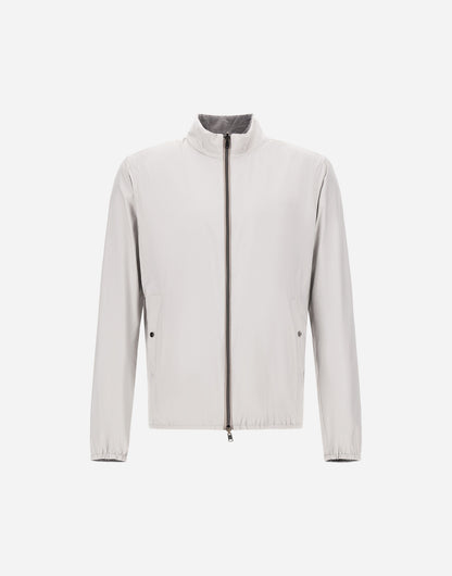 Grey Pearl Nylon/Viscose Reversible Millionaire Jacket