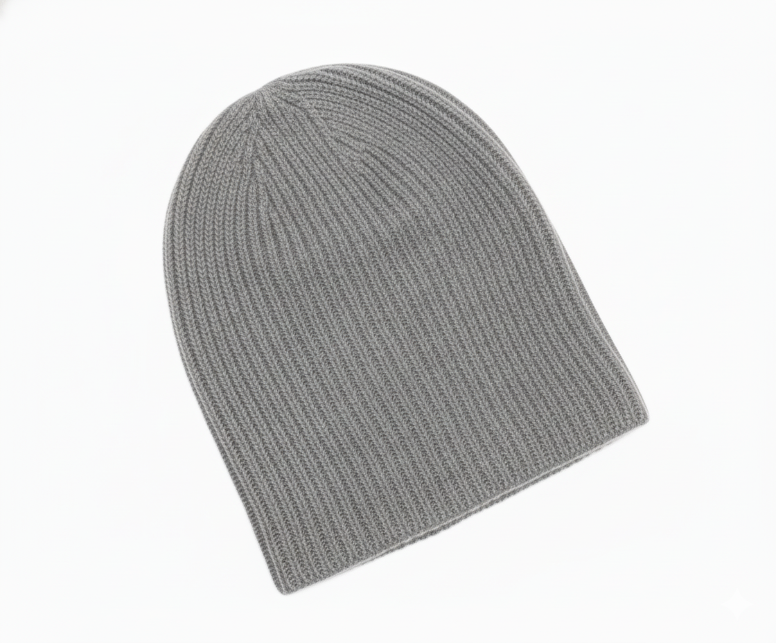 Grey Cashmere Beanie
