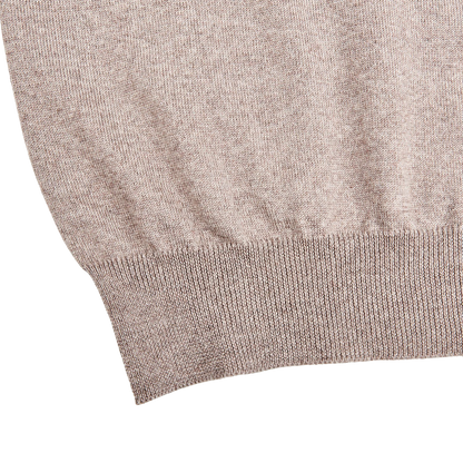 Gran Sasso Beige Extra Fine Merino Roll Neck Edge