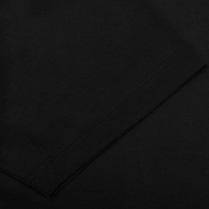 Gran Sasso Black Cotton Filo Scozia Polo Shirt Cuff