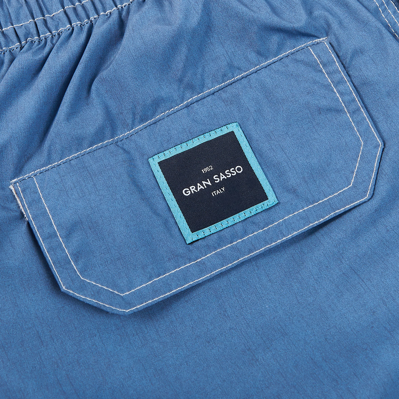 Gran Sasso Blue Melange Recycled Microfiber Swimshorts Logo