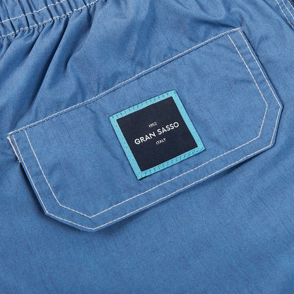 Gran Sasso Blue Melange Recycled Microfiber Swimshorts Logo