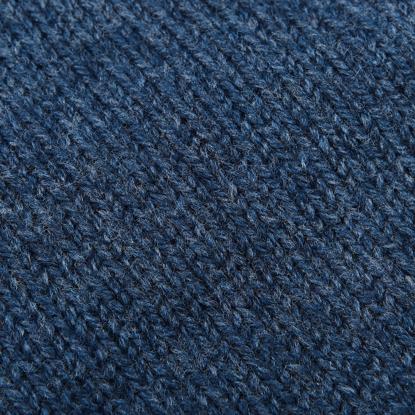 Gran Sasso Blue Melange Wool Cable Knit Crewneck Fabric