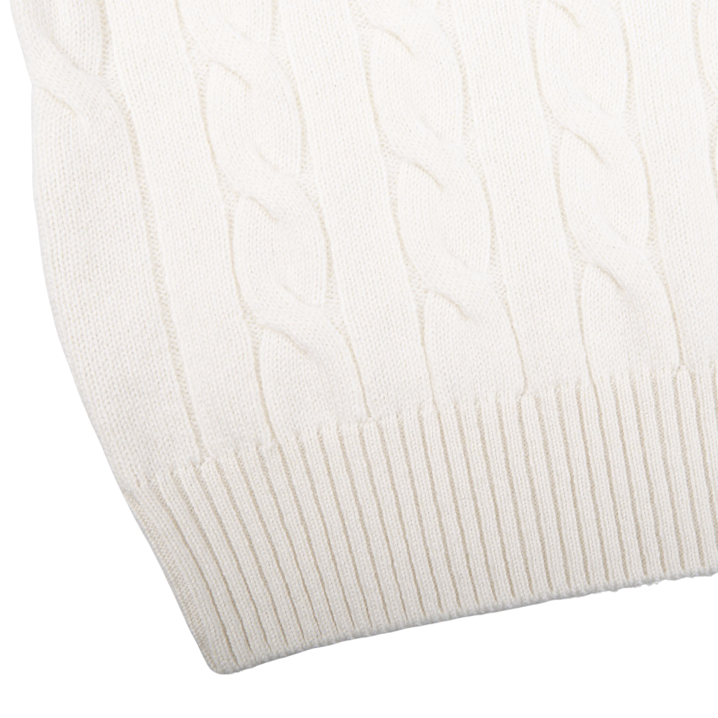 Gran Sasso Cream Cashmere Quarter Button Sweater Edge kopiera