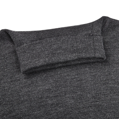 Gran Sasso Grey Extra Fine Merino Roll Neck Collar