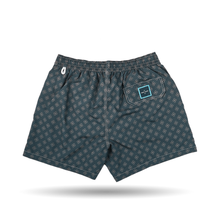 Gran Sasso Grey Logo Printed Recycled Microfiber Swimshorts Back