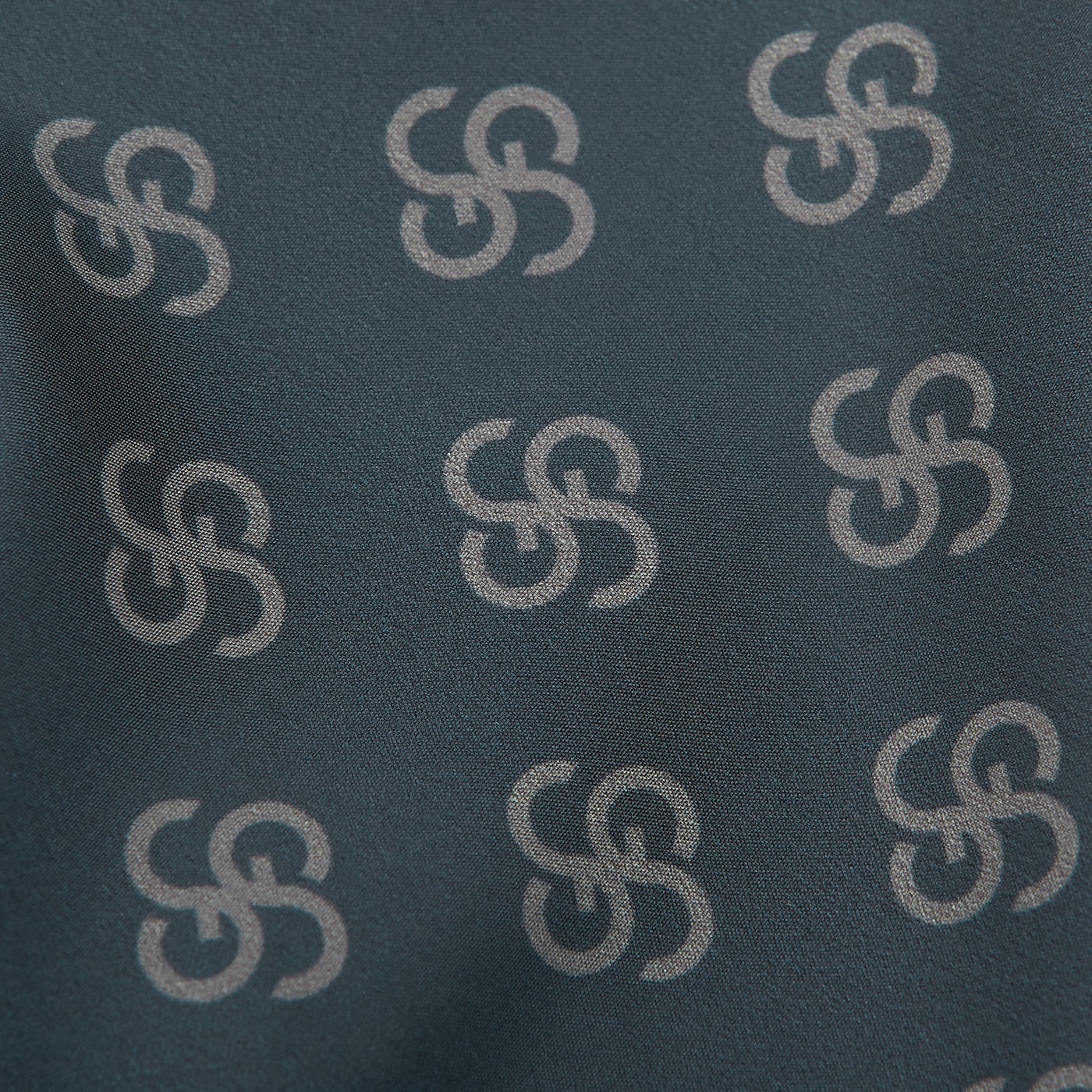 Gran Sasso Grey Logo Printed Recycled Microfiber Swimshorts Fabric