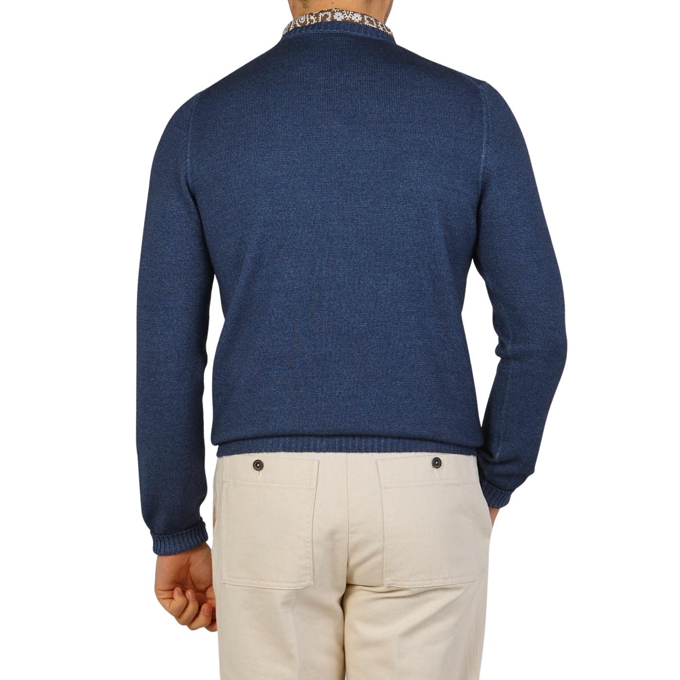 Gran Sasso Indigo Blue Vintage Wool Crewneck Sweater Back